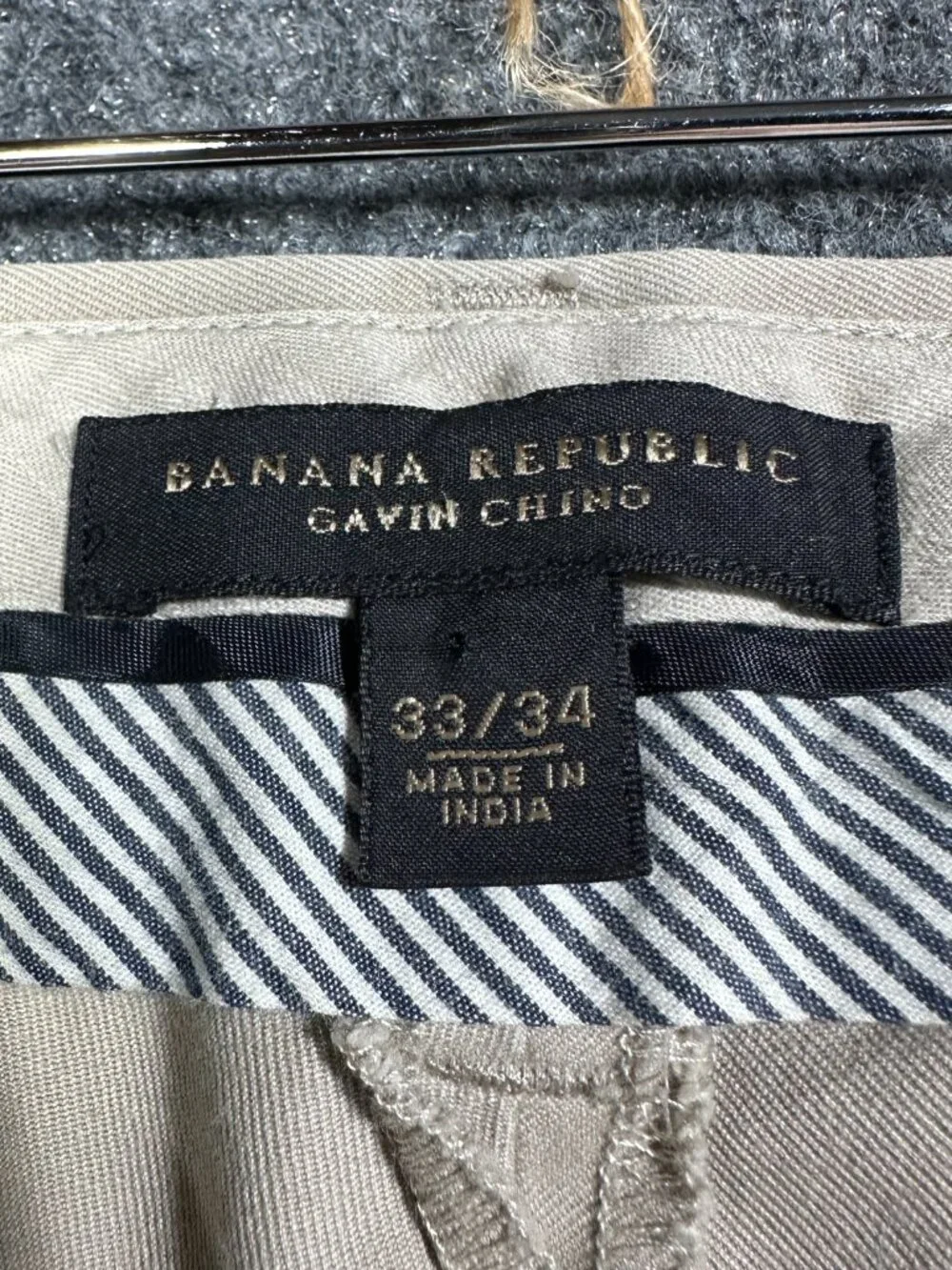 Banana Republic Pants Men 33 Gavin Chino Flat Front Straight Tan Cotton